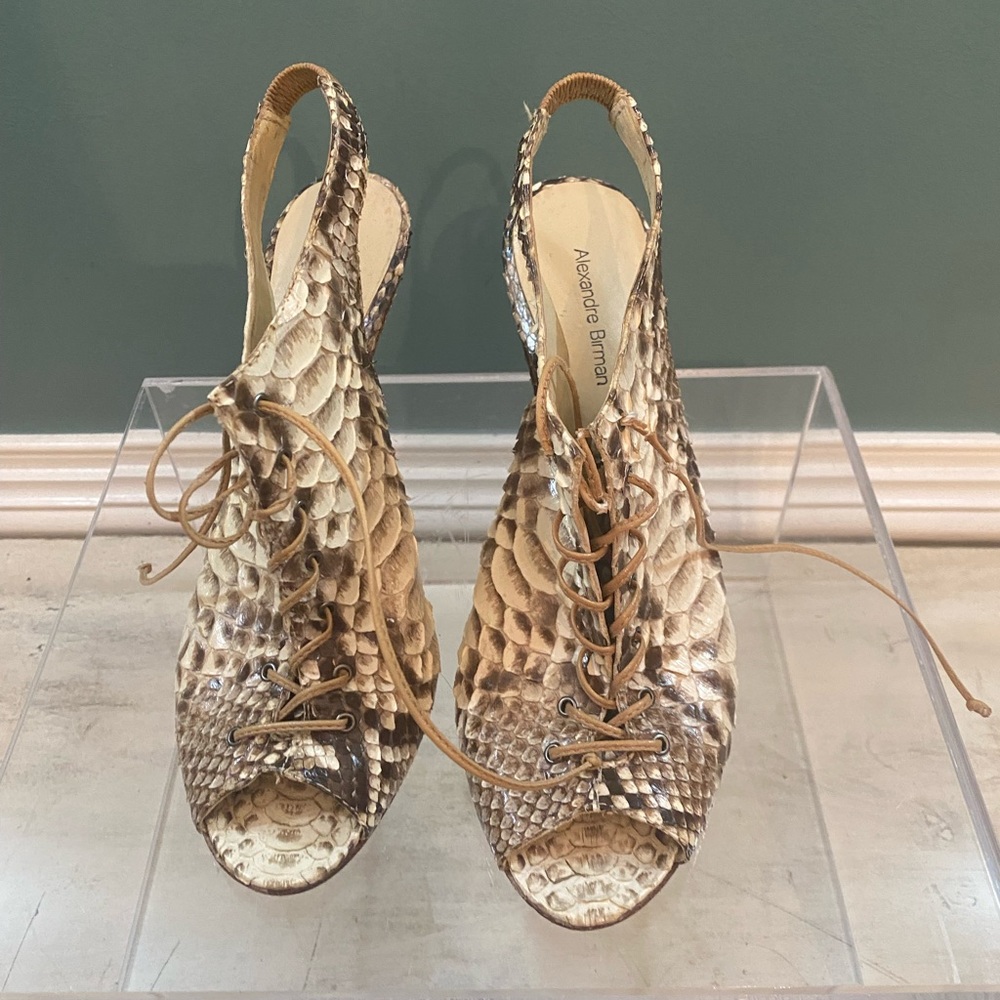 Alexander Birman Python Laced Open Toe And Sling … - image 2